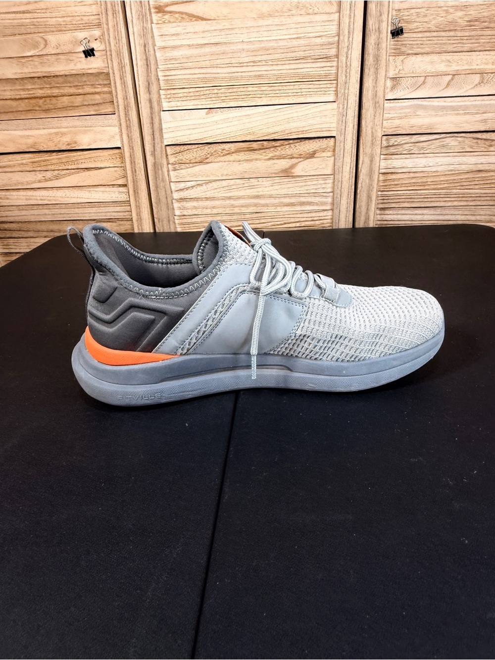Fitville Mens Light Gray Walking Running Sneaker - Comfort Lace-Up Size 11 - Picture 7 of 13